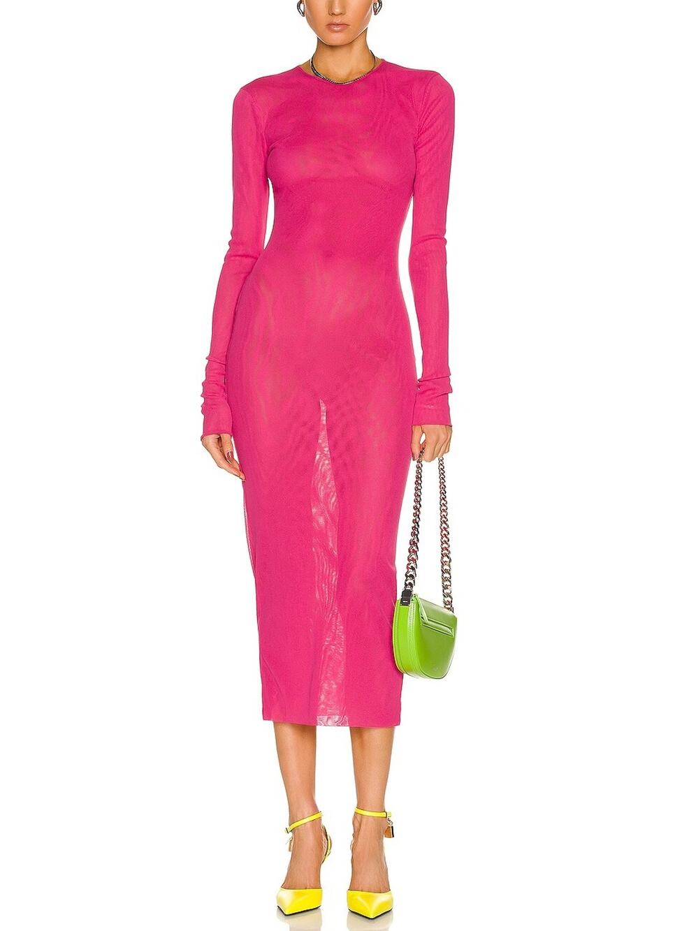 The Andamane Sleek Pink Ivy Midi Dress Size XS